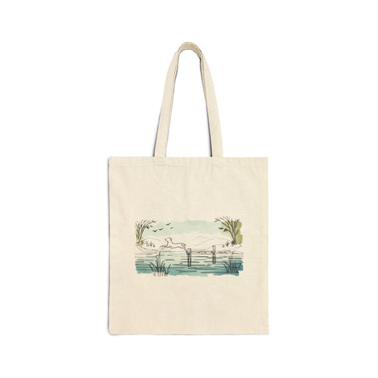 The Lake Life Canvas Tote – Jumping Dog Edition