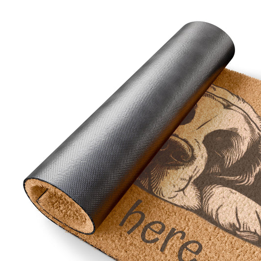 "A Saint Lives Here" Saint Bernard Coir Doormat | Pet Den