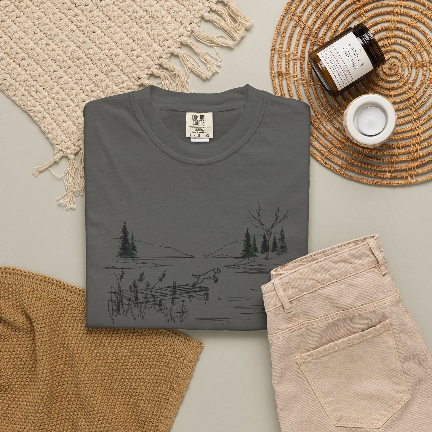 Minimalist Lake Dog Comfort Colors Tee