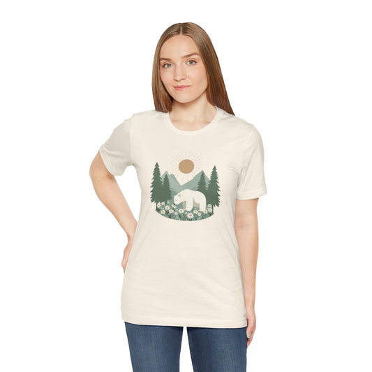 Morning Meadow Tee – Peaceful Polar Bear Nature Shirt - Stompy Paws