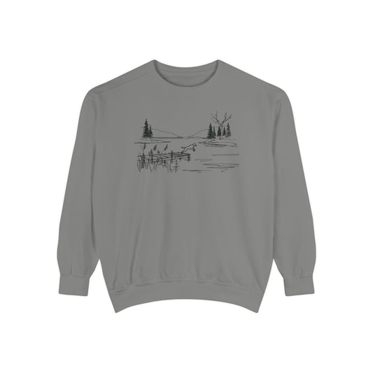 Minimalist Lake Dog Sweatshirt