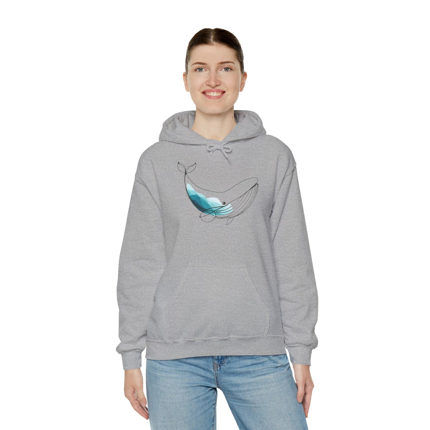 Minimalist Blue Whale Hoodie | Shoreline Den Edition