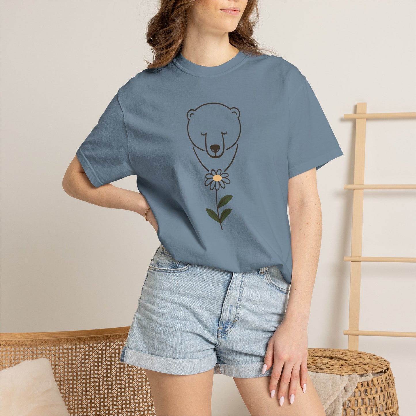 Polar Bear Daisy Comfort Colors Tee