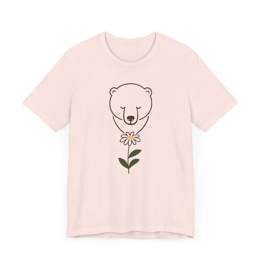Minimalist Polar Bear & Daisy Tee