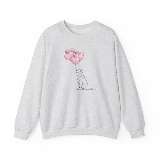 Golden Retriever Heart Balloon Premium Sweatshirt | Storybook Den Edition