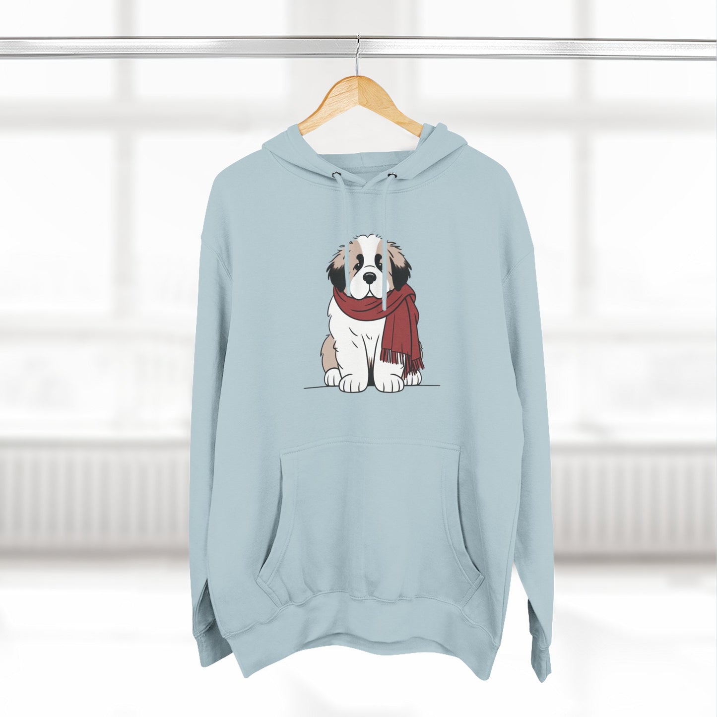Winter Saint Bernard Winter Scarf Hoodie