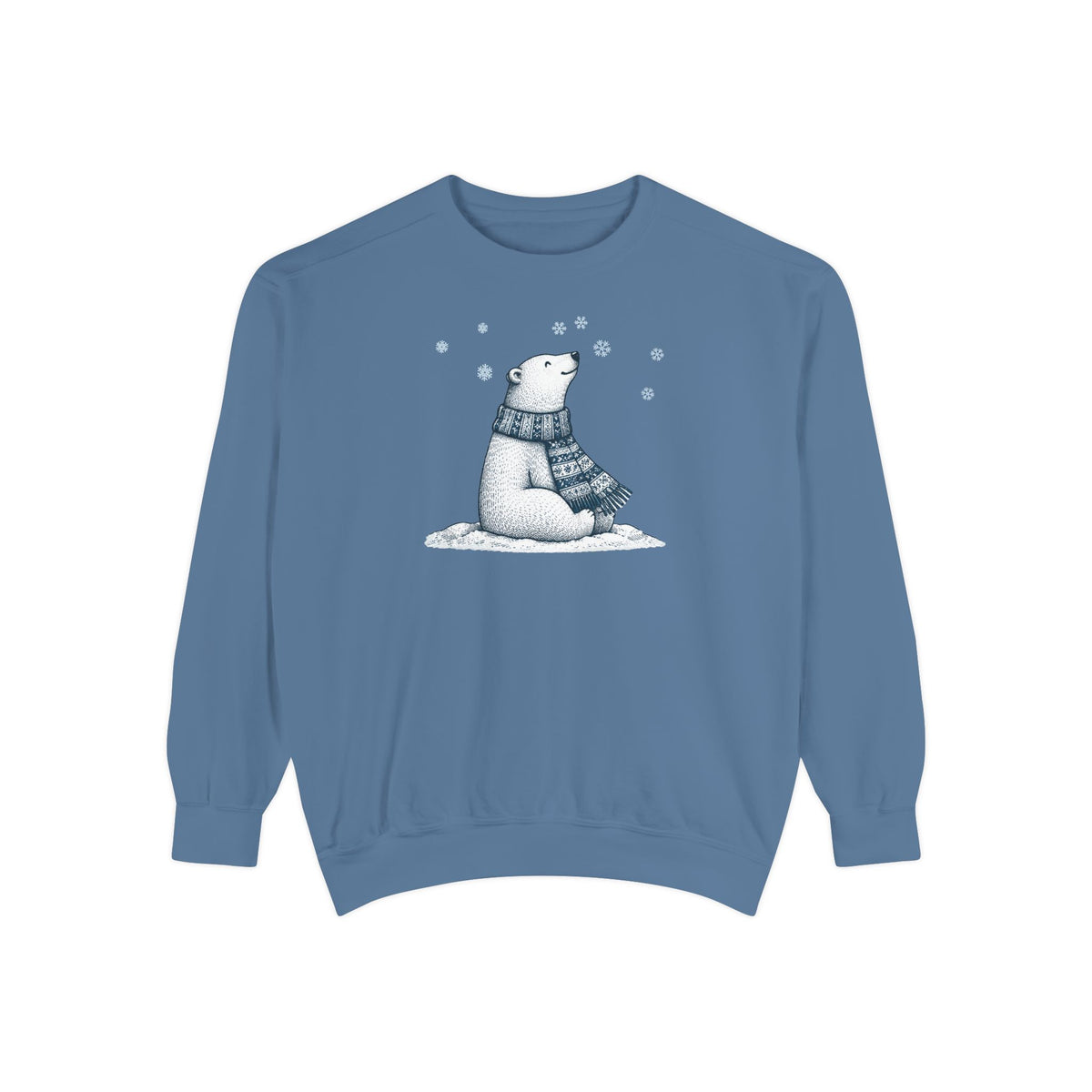Winter Scarf Polar Bear Cozy Crewneck Sweatshirt