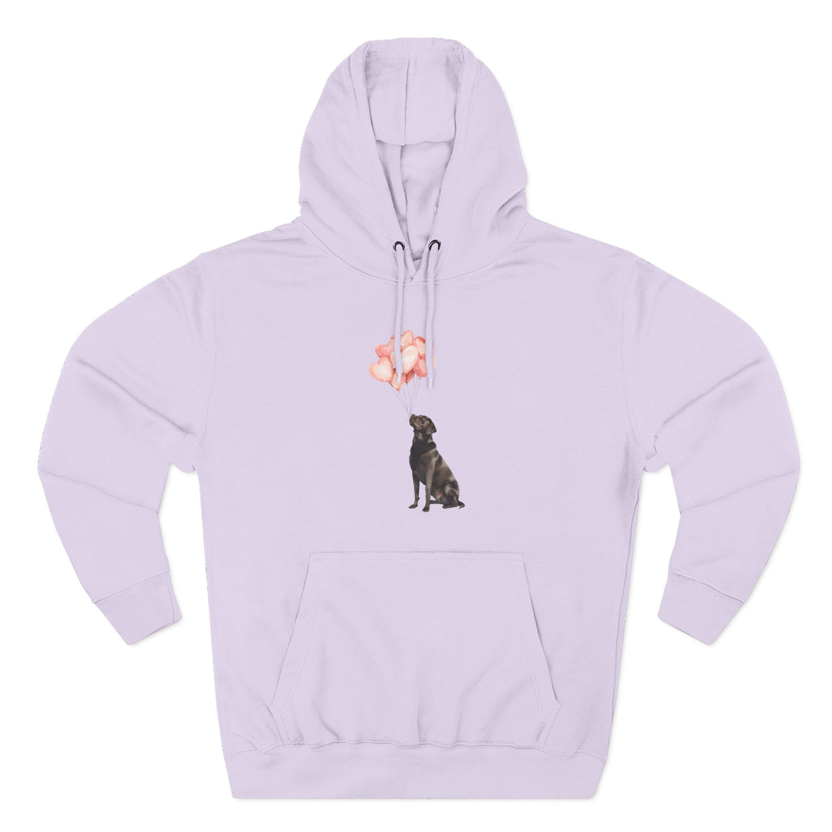 Black Labrador Heart Balloons Hoodie