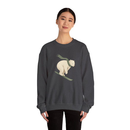 Snowboarding Polar Bear Winter Crewneck