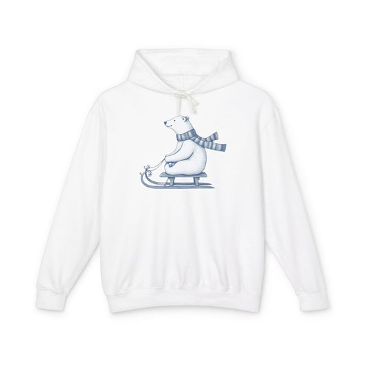 Polar Bear Sled Hoodie | Cozy Winter Sweatshirt