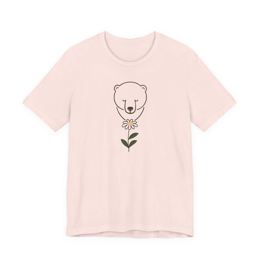 Minimalist Polar Bear & Daisy Tee