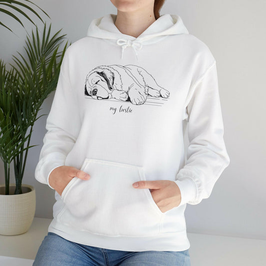 Saint Bernard Dog 'my bestie' Hooded Sweatshirt.