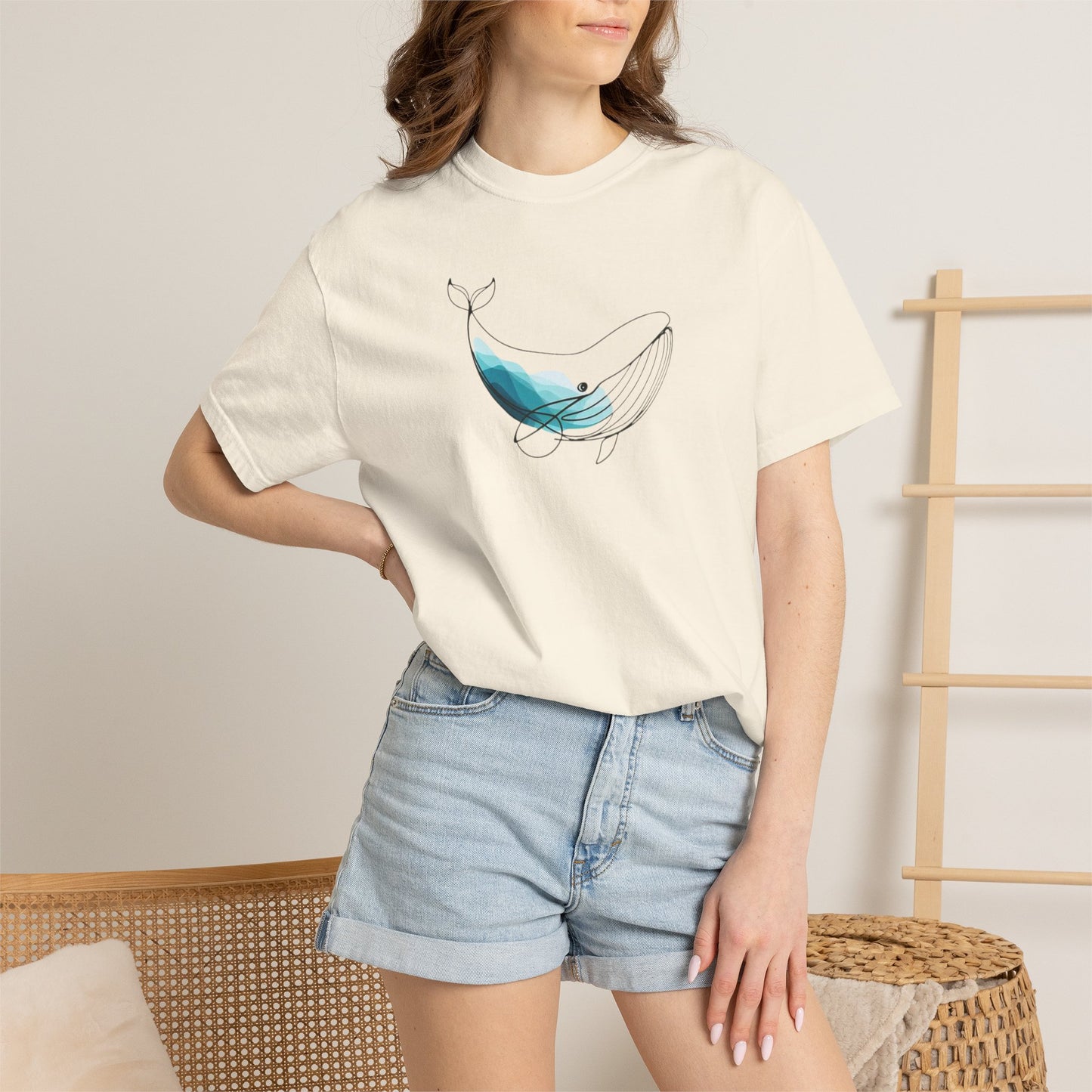 Minimalist Whale Comfort Colors Tee