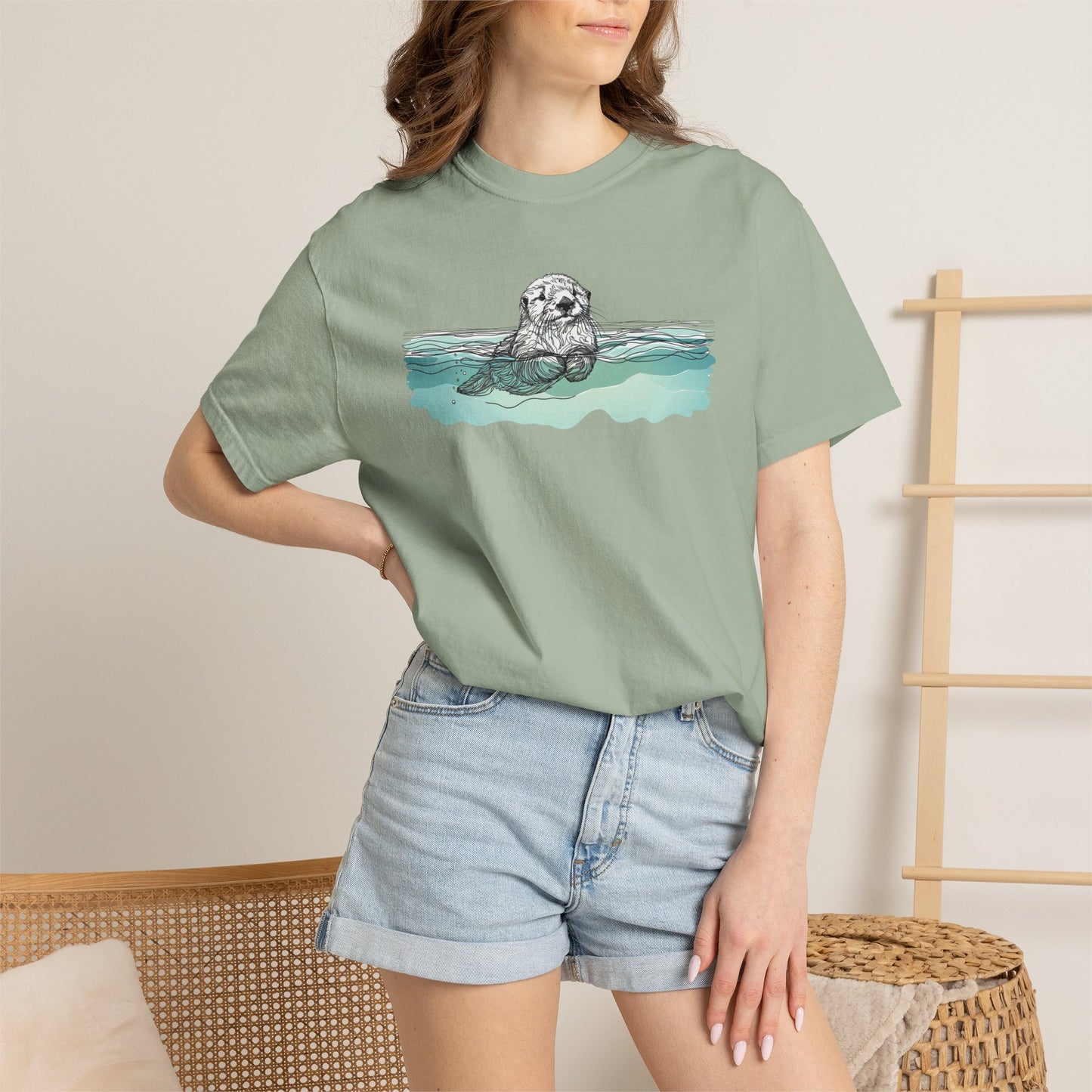 Otter in the Water Comfort Colors Tee