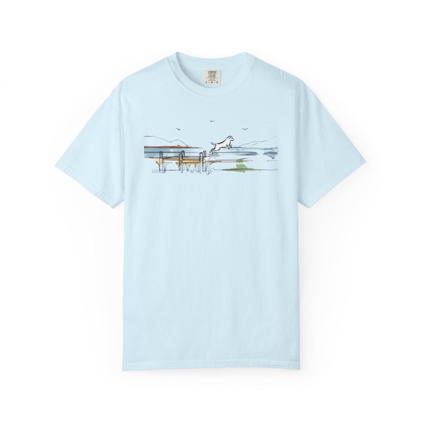 Watercolor Lake Dog Tee
