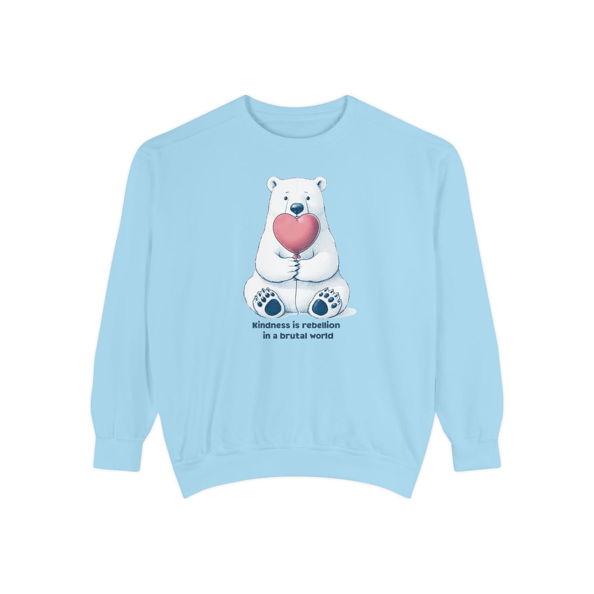 Kindness Is Rebellion Polar Bear Sweatshirt | Heart Graphic