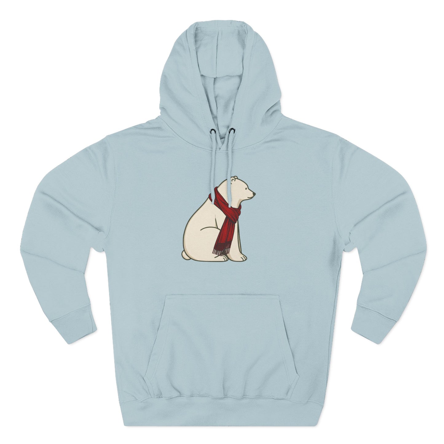 Polar Bear Scarf Hoodie | Cozy Winter Bear Sweatshirt
