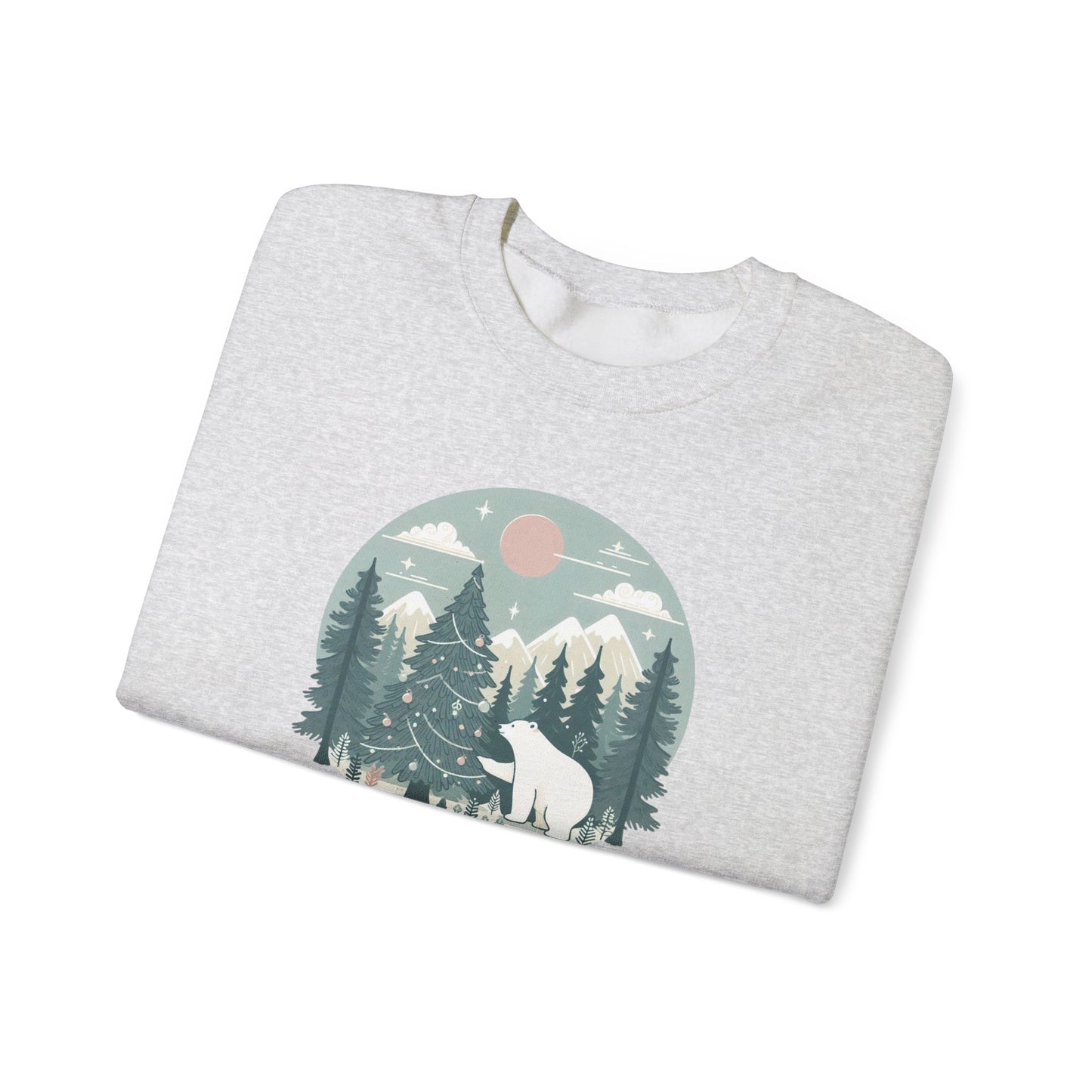 Festive Forest Polar Bear Sweatshirt | Holiday Den Edition