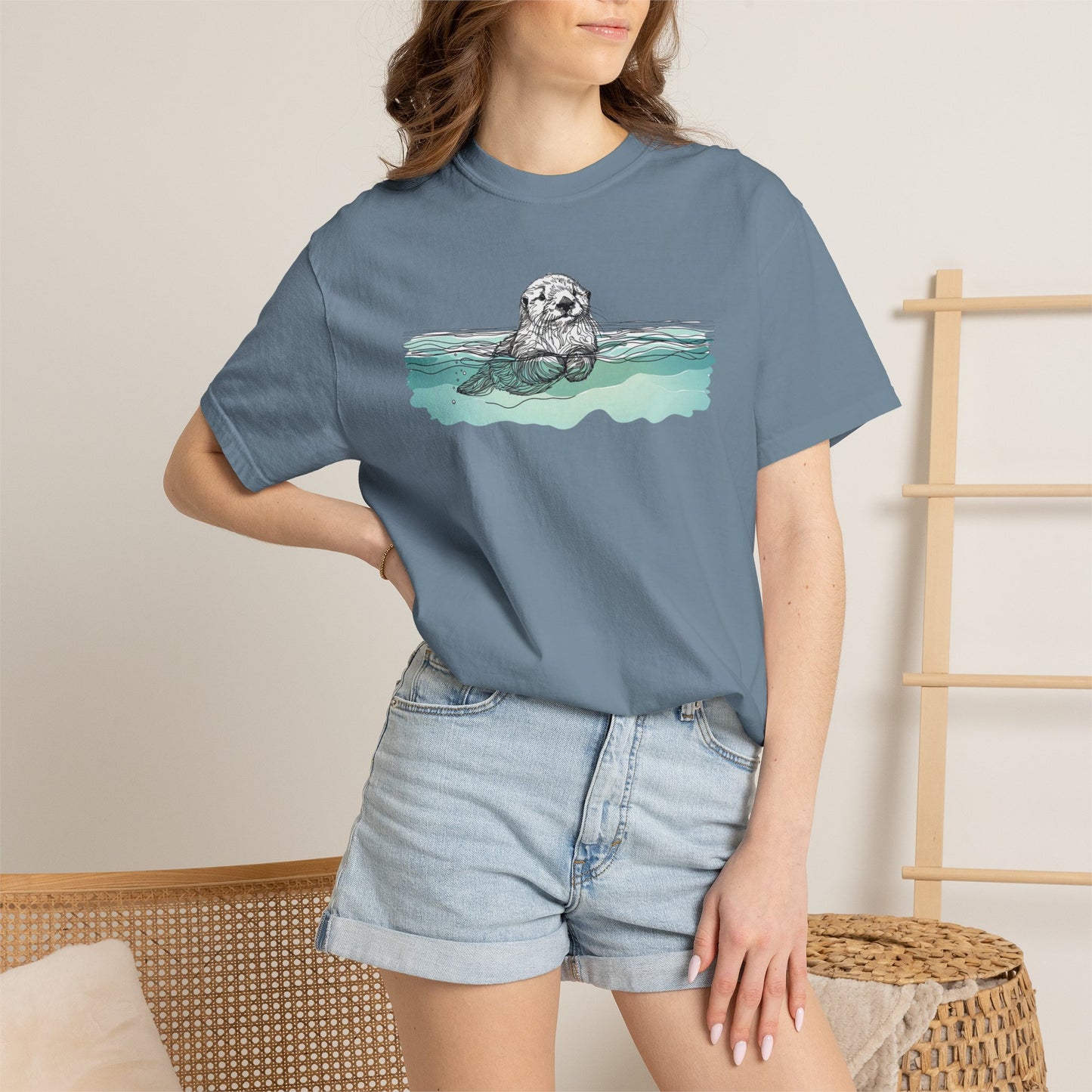 Otter in the Water Comfort Colors Tee