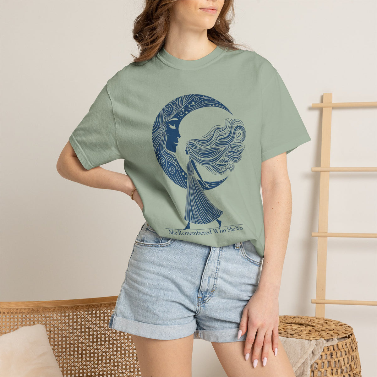 Moon Goddess "She Remembered Who She Was" Comfort Colors T-Shirt