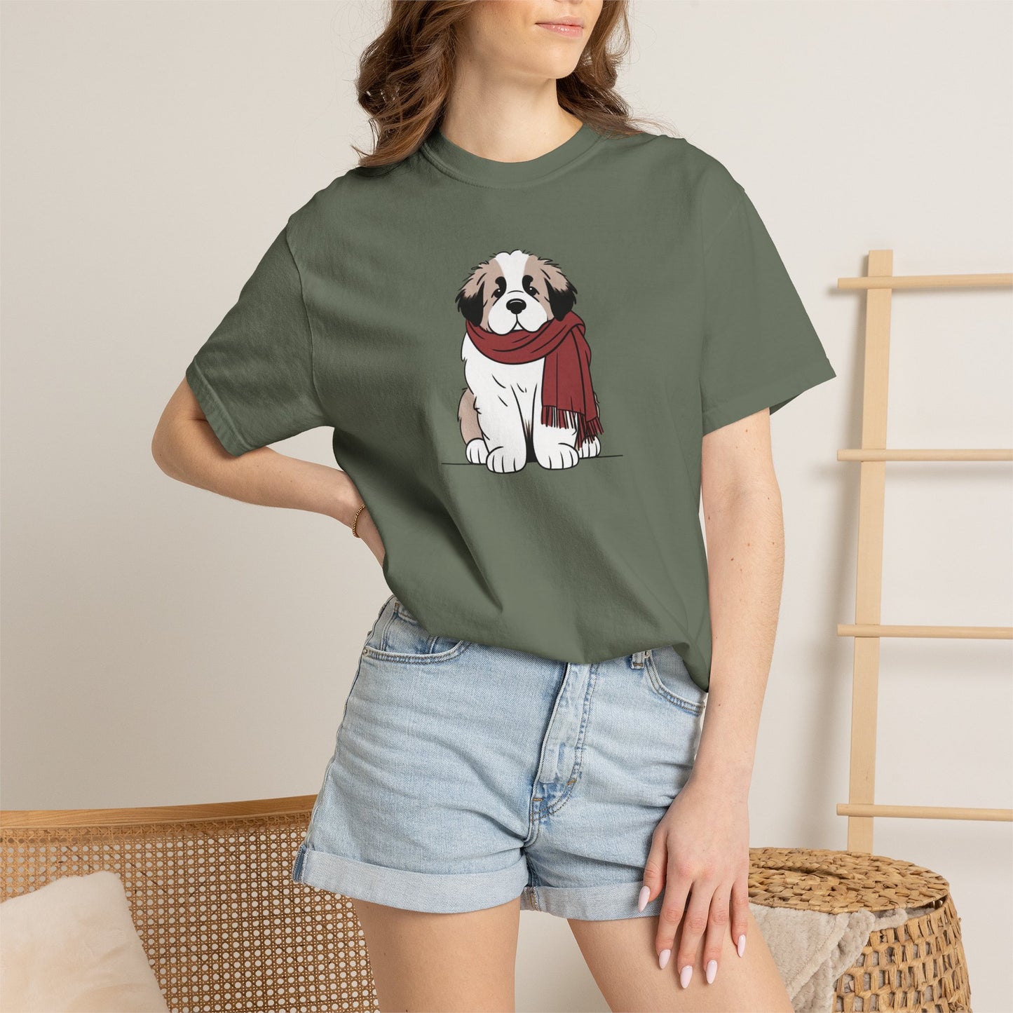 Winter Saint Bernard Comfort Colors Tee