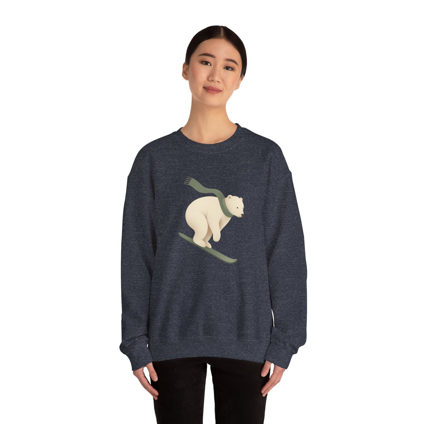 Snowboarding Polar Bear Winter Crewneck
