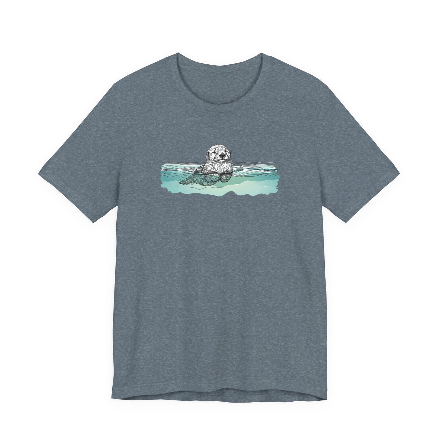 Floating Sea Otter Tee, Peaceful Ocean Graphic Shirt