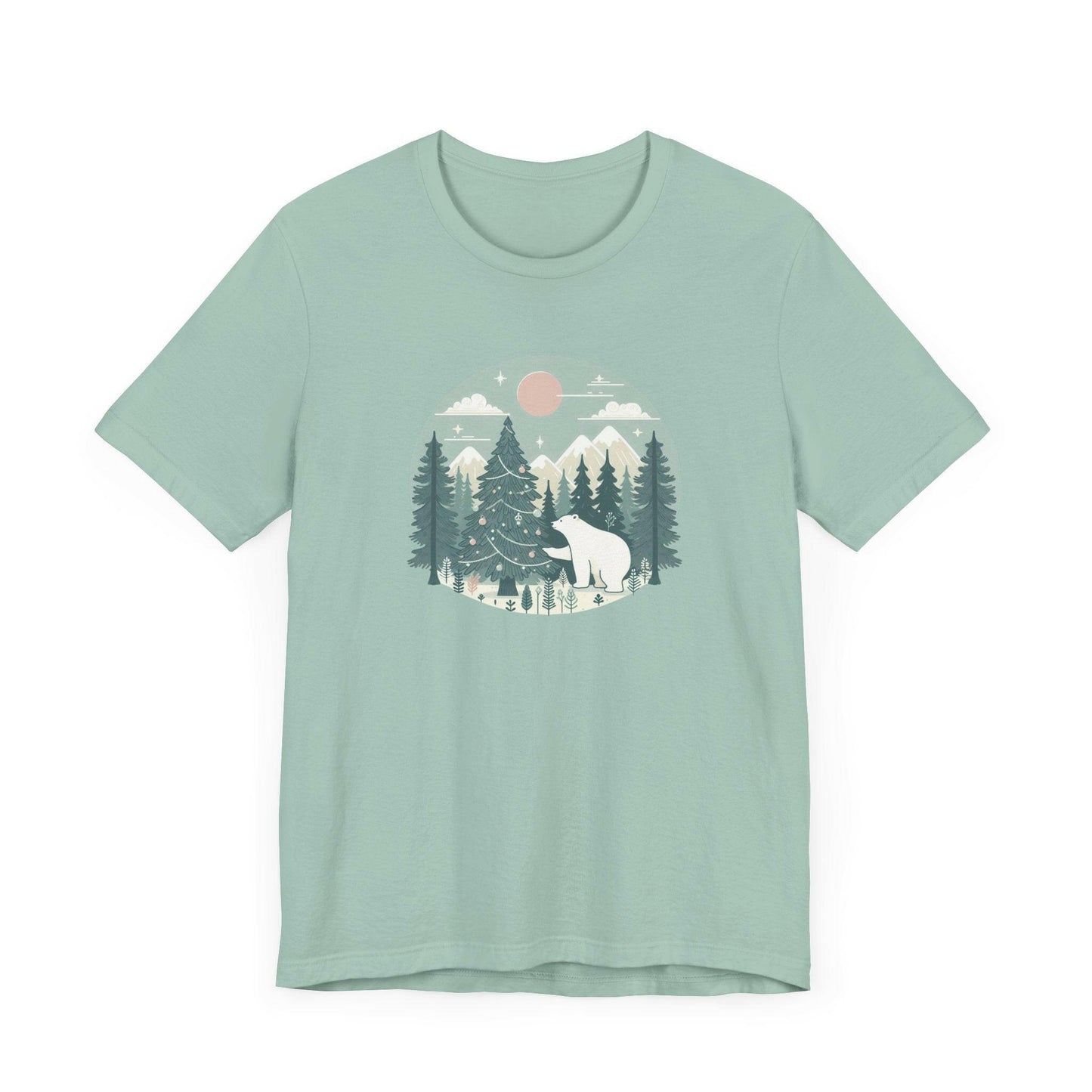 Polar Bear Decorating Christmas Tree Tee - Stompy Paws