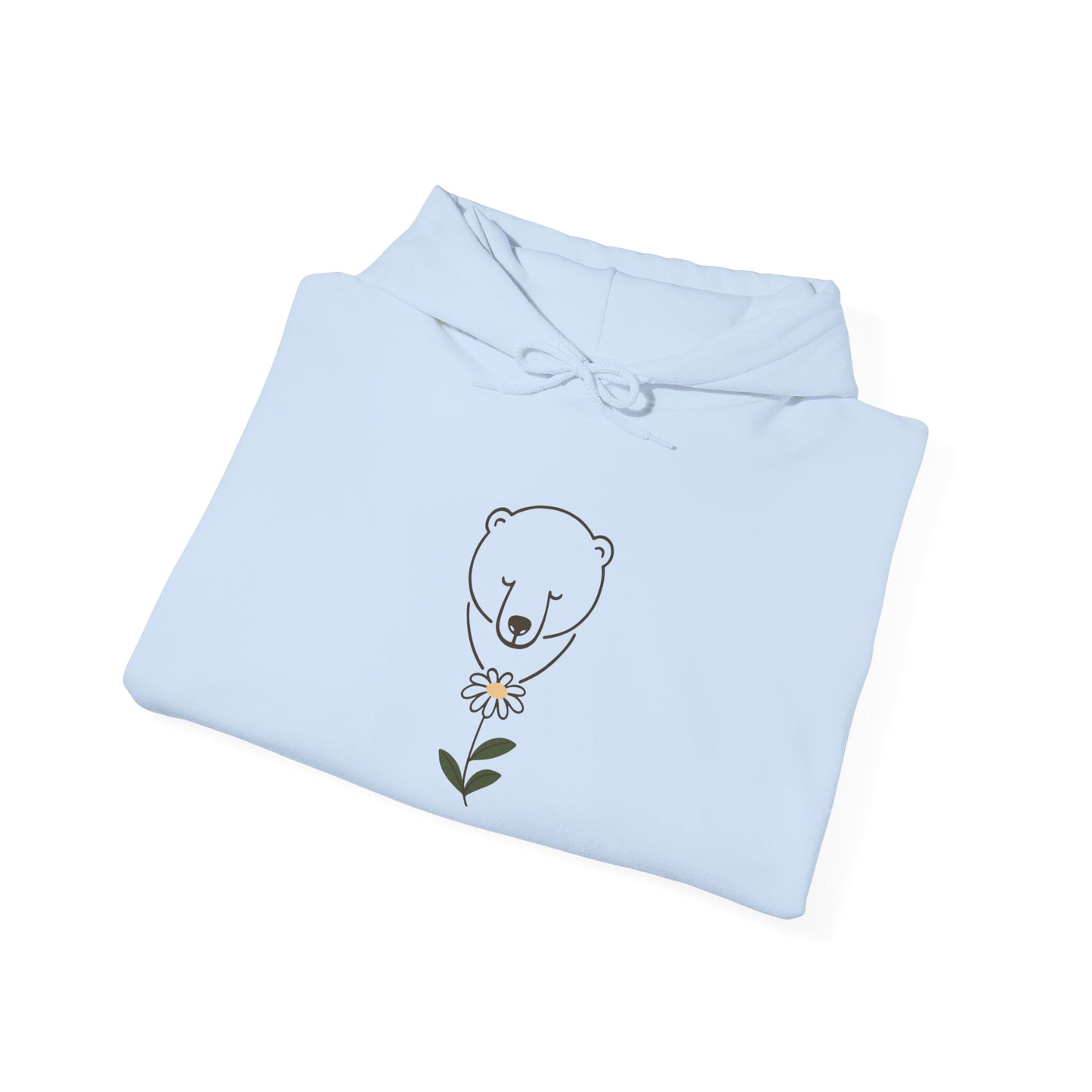 Minimalist Polar Bear & Daisy Hoodie