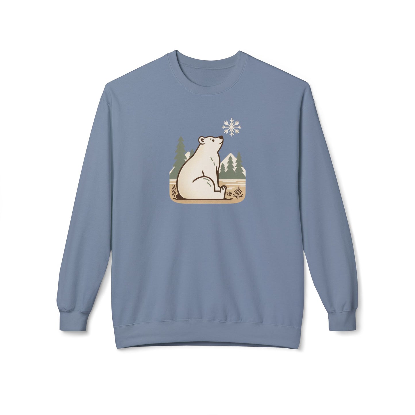 Peaceful Polar Bear Sweatshirt, Cozy Unisex Crewneck