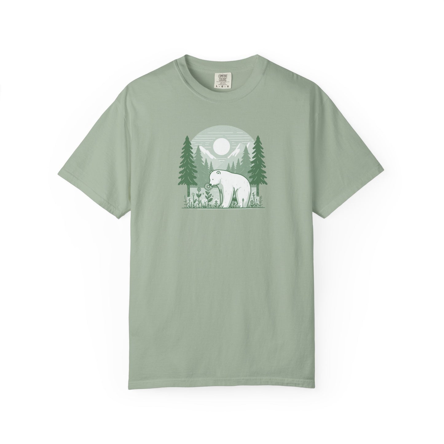 Polar Bear Forest Bloom Comfort Colors Tee