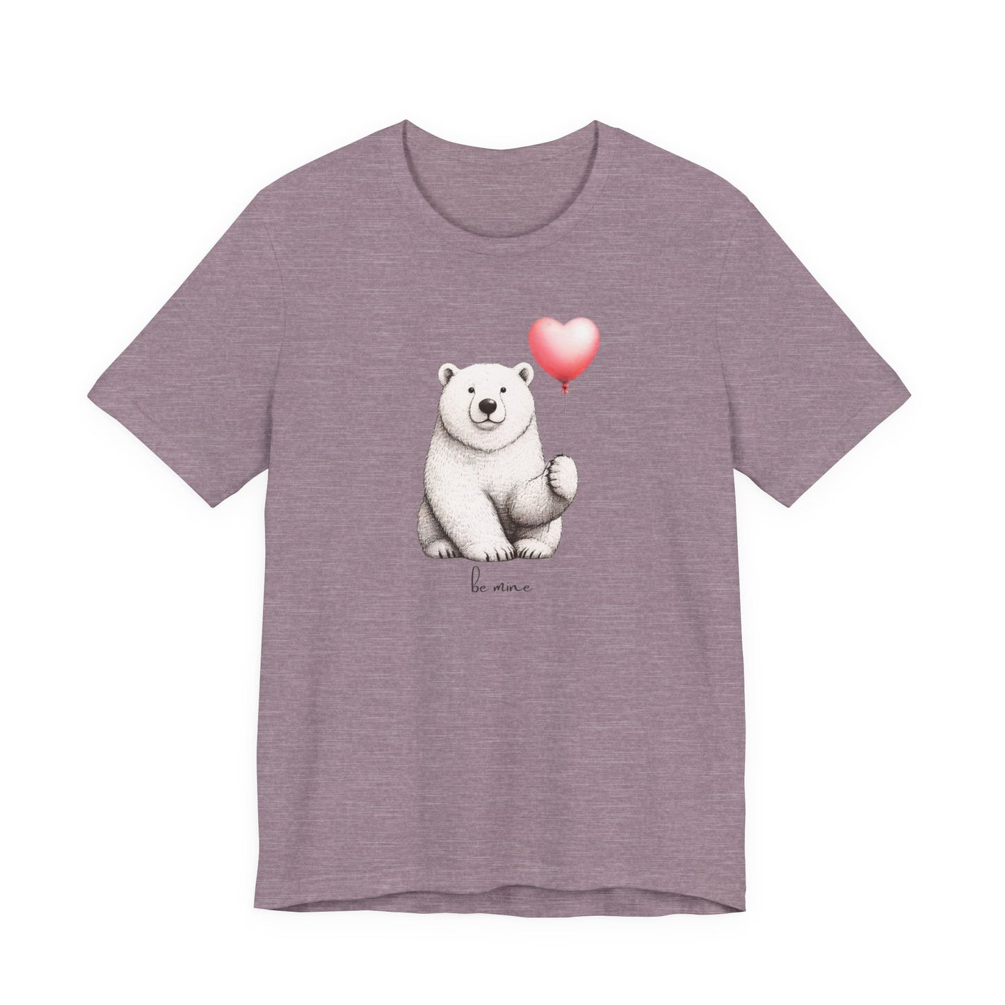 Be Mine Polar Bear T-Shirt, Heart Balloon Valentine Tee