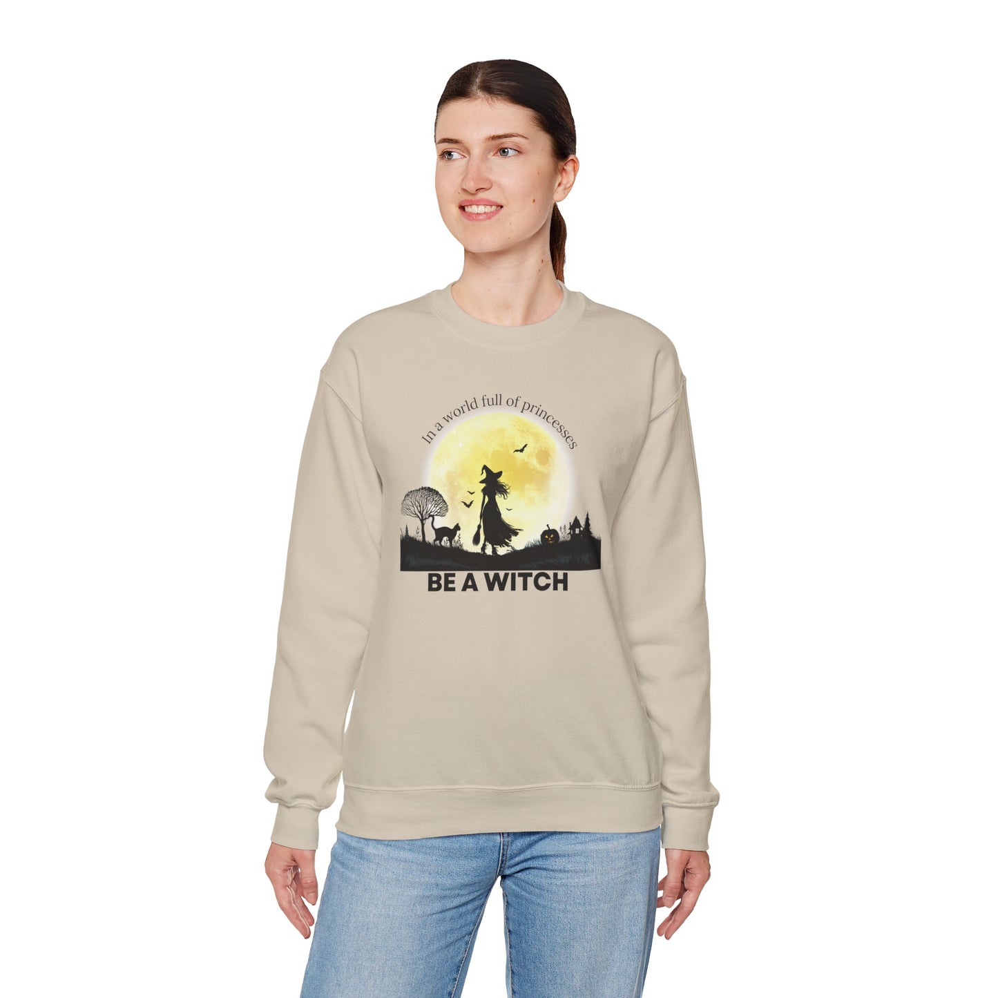Be A Witch Celestial Moon Crewneck | Spooky Season Graphic Sweatshirt