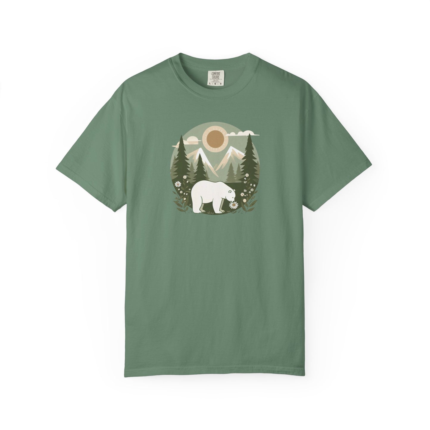 Polar Bear Evergreen Comfort Colors Tee