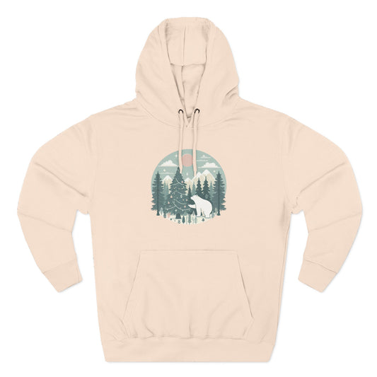 Polar Bear Winter Forest Hoodie | Mountain Nature Sweatshirt
