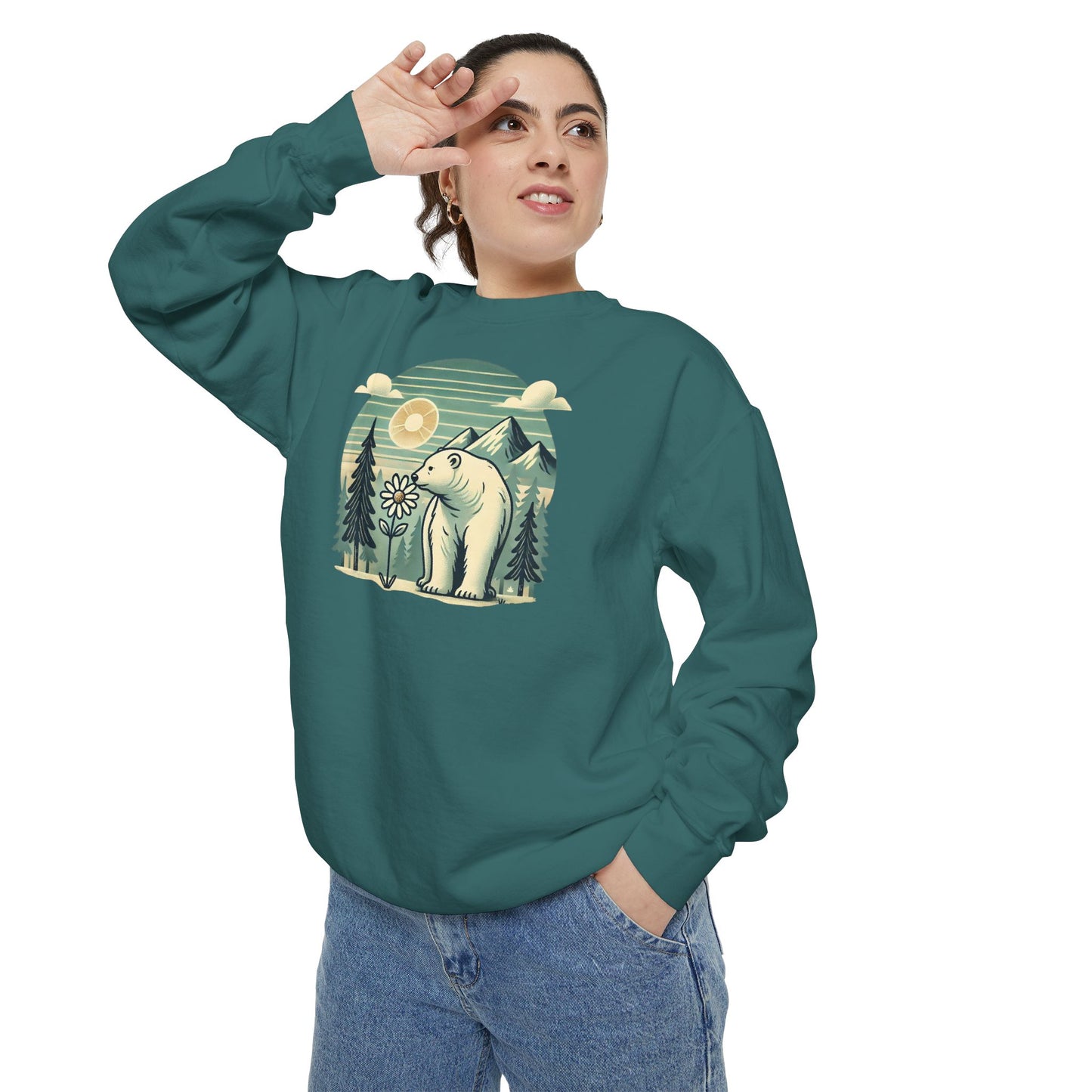Pine & Daisy Polar Bear Comfort Colors Sweatshirt