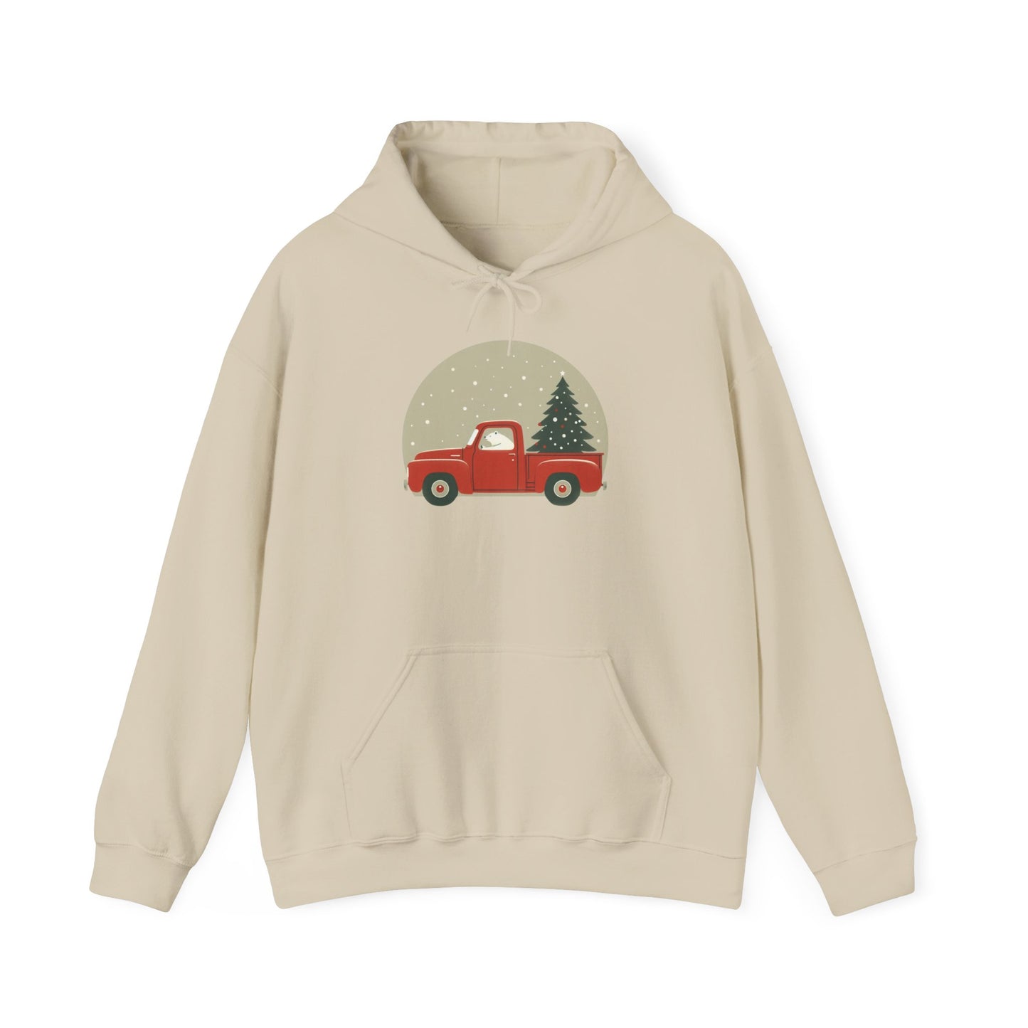 Snow Globe Delivery, Polar Bear Christmas Truck Design Heavyweight Hoodie