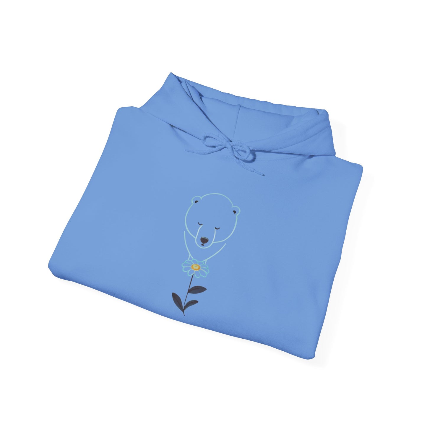 Minimalist Polar Bear & Daisy Hoodie