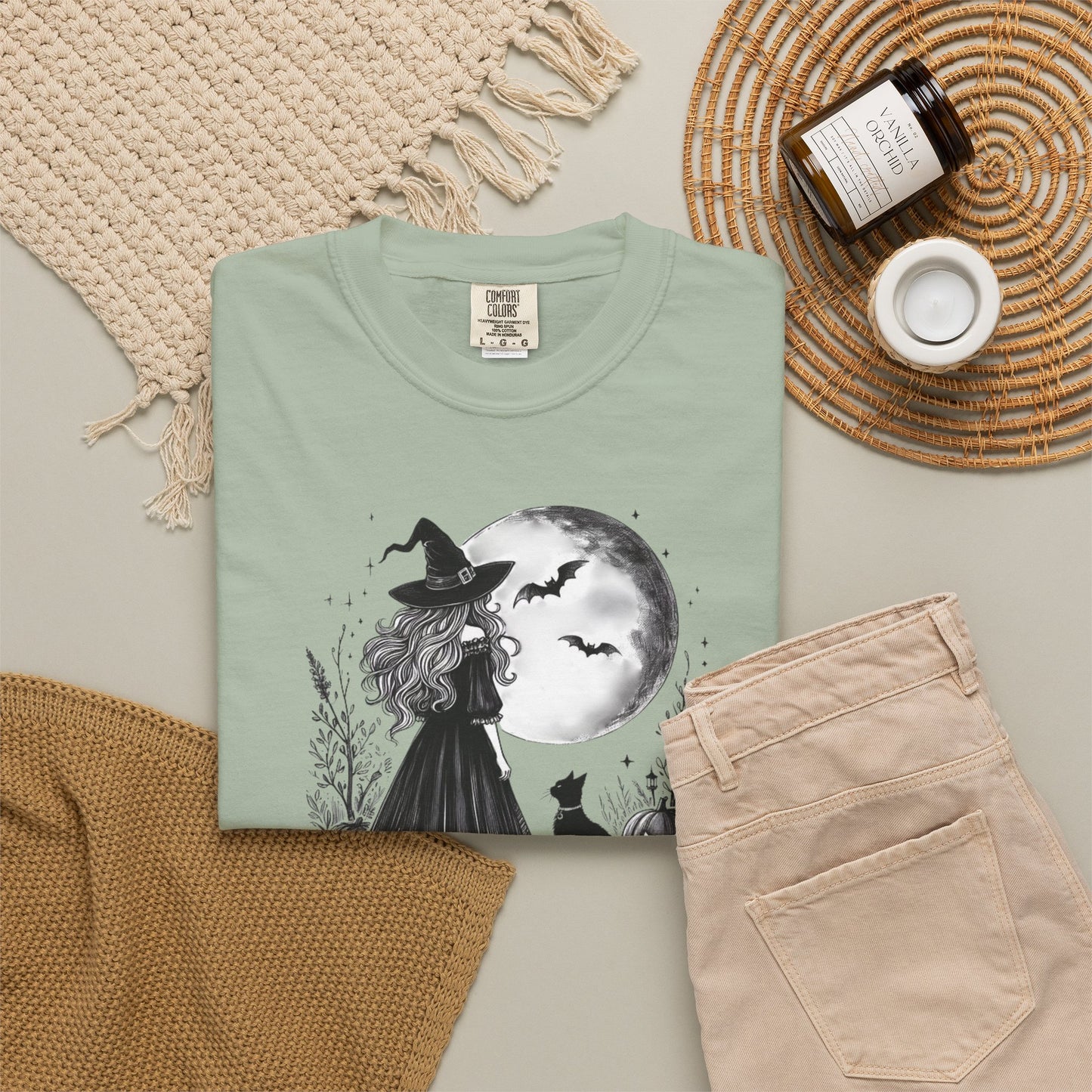 Comfort Colors Halloween Witch Moon Tee