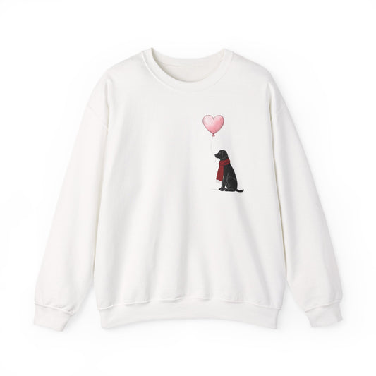 The Heartfelt Herald Black Lab Art Sweatshirt | Winter Den