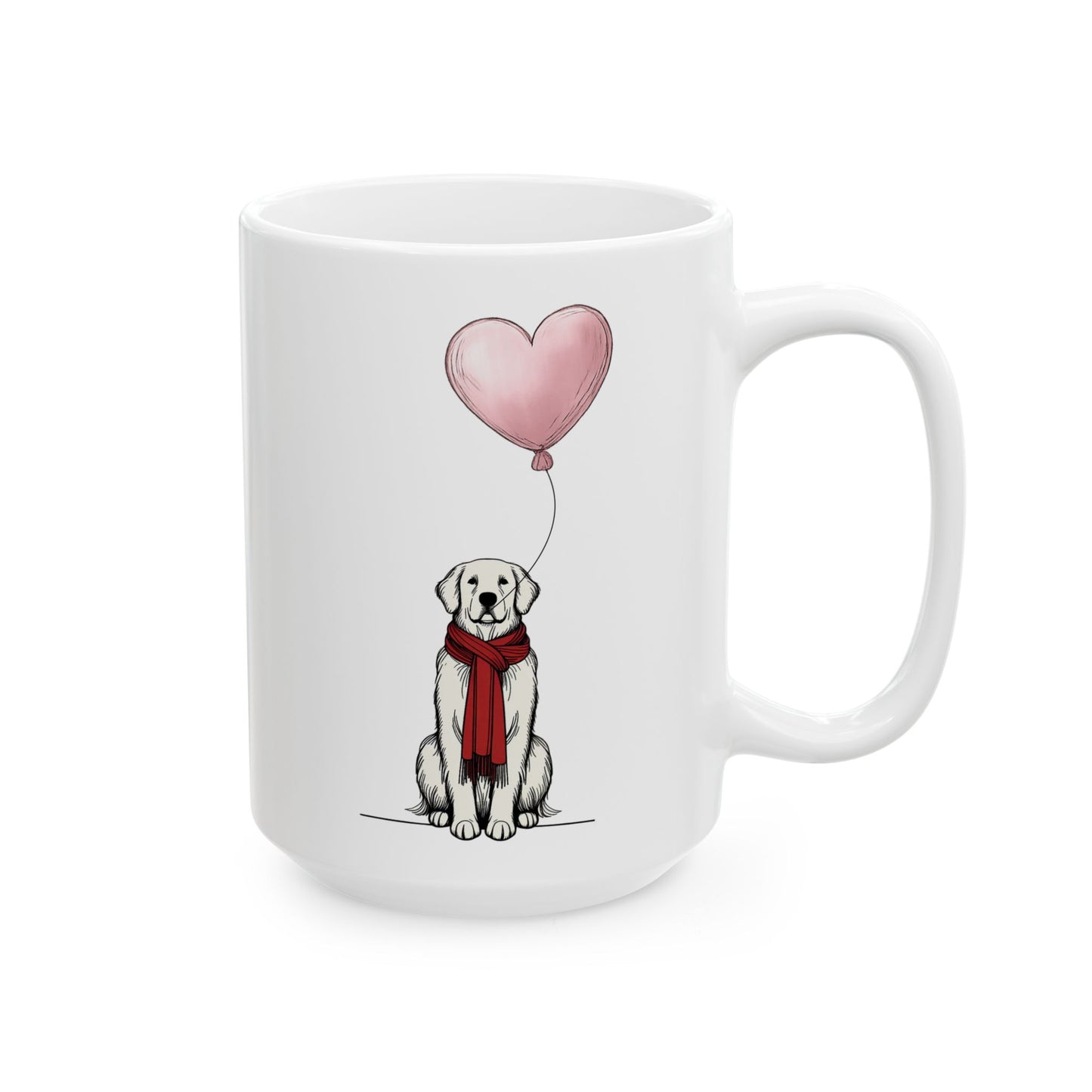 The Heartfelt Herald Golden Retriever Art Mug | 15oz