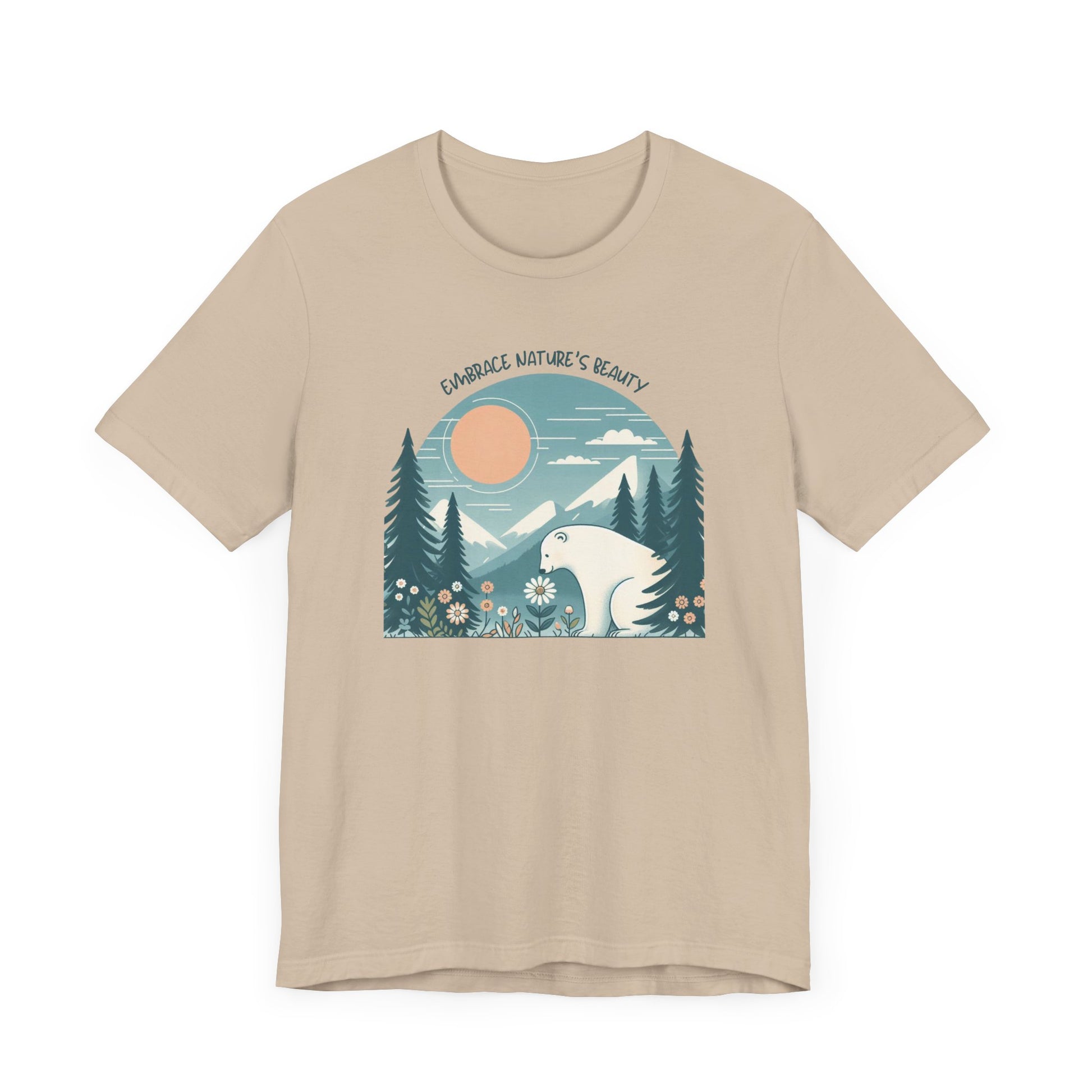 Embrace Nature’s Beauty Polar Bear Tee – Peaceful Wildflower Forest - Stompy Paws