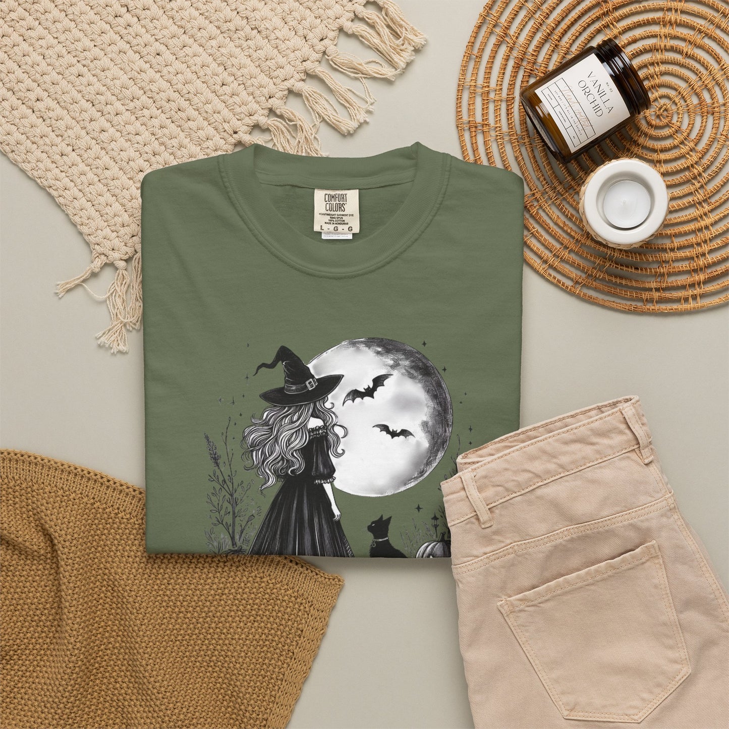 Comfort Colors Halloween Witch Moon Tee