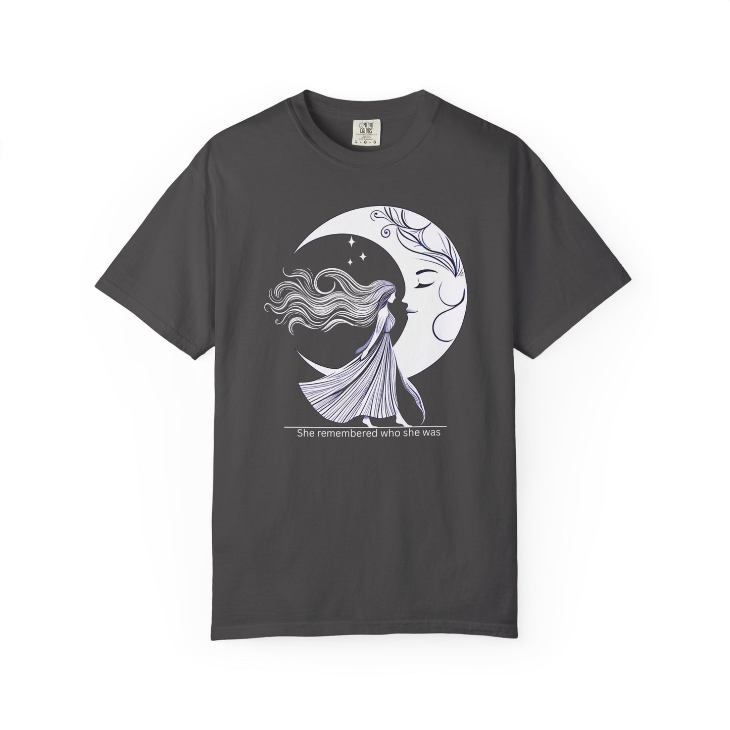 Moon Goddess T-Shirt — "She Remembered Who She Was" Inspirational Graphic Tee