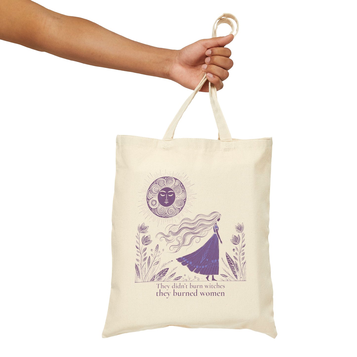 They Didn’t Burn Witches Tote Bag, Feminist Empowerment Reusable Canvas Tote, Women’s Rights Statement Bag