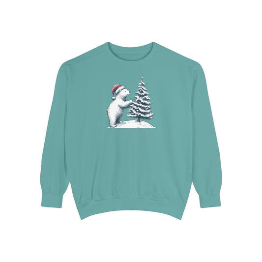 Comfort Colors Polar Bear Christmas Tree Sweatshirt