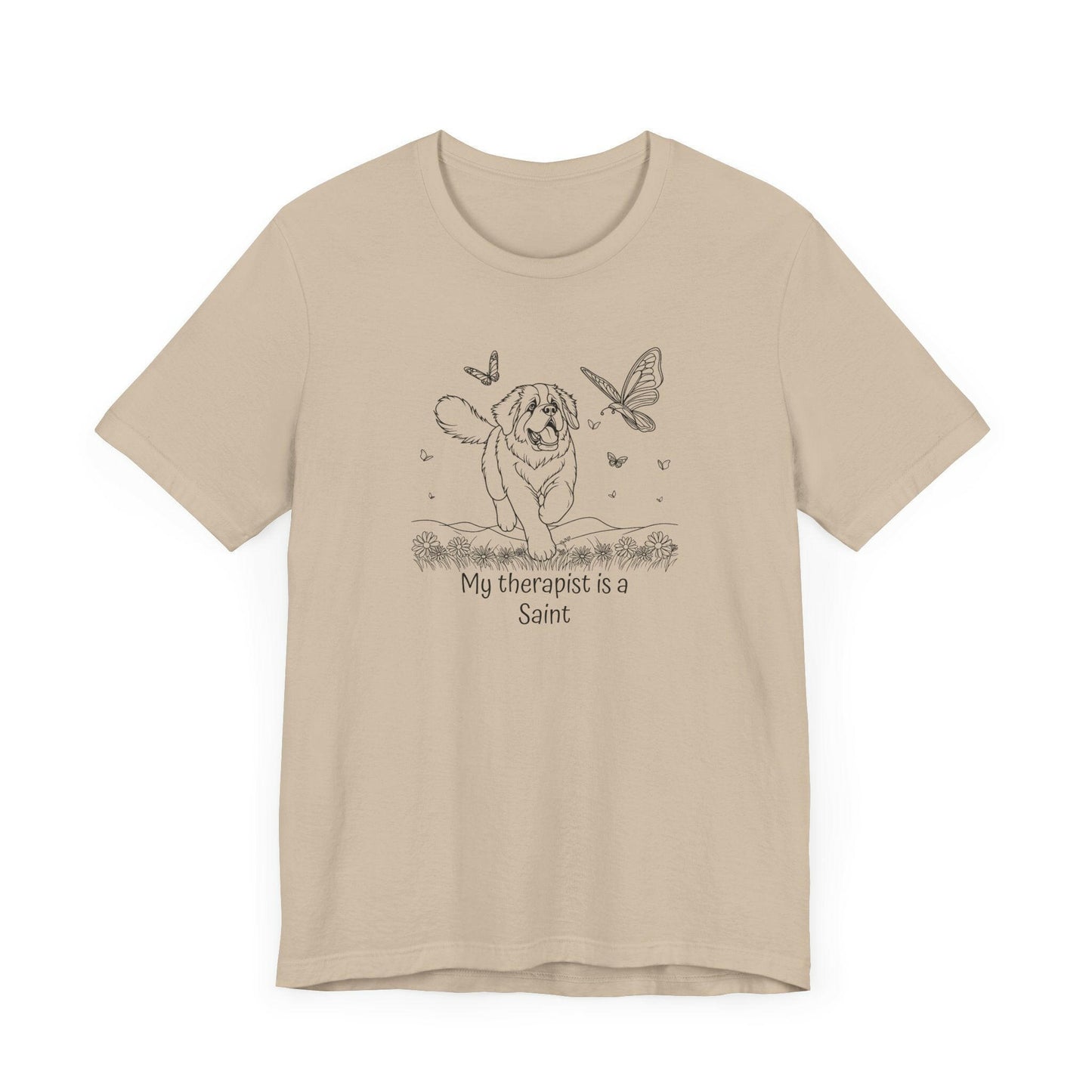 Cute Saint Bernard Dog Therapy T-Shirt - "My therapist is a Saint"