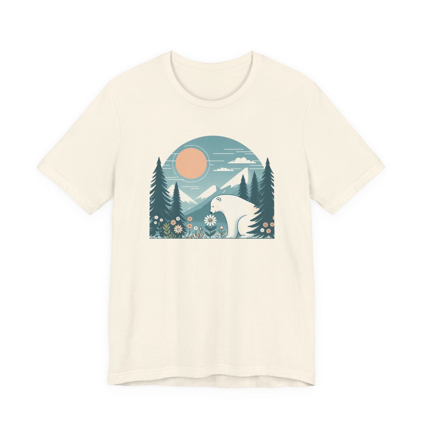 Polar Bear Mountain Nature Tee| Polar Bear Wildflower Graphic