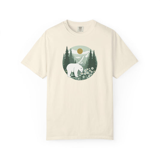 Polar Bear Daisy Mountain Meadow Comfort Colors Tee