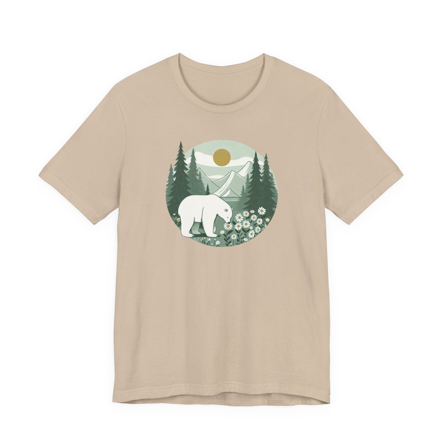 Polar Bear in the Pines Tee | Nature-Inspired Graphic T-Shirt